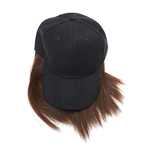 BELLIFFY Schlüsselbein Perückenkappe Damen Perücken Mädchen Hüte Schwarze Perückenkappe Schwarze Baseballmütze Perücke Hut Perückenhut Aus Synthetischer Welle Hochtemperaturdraht Black von BELLIFFY