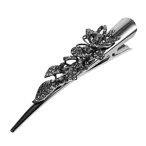 BELLIFFY Krokodilklemme Mit Kristallsteinen Haarspange Aus Metall Und Kristall Dekorative Haarspange Für Damen Kleine Krokodilklemme Für Dünnes Haar Zum Stylen Für Verschiedene Anlässe von BELLIFFY