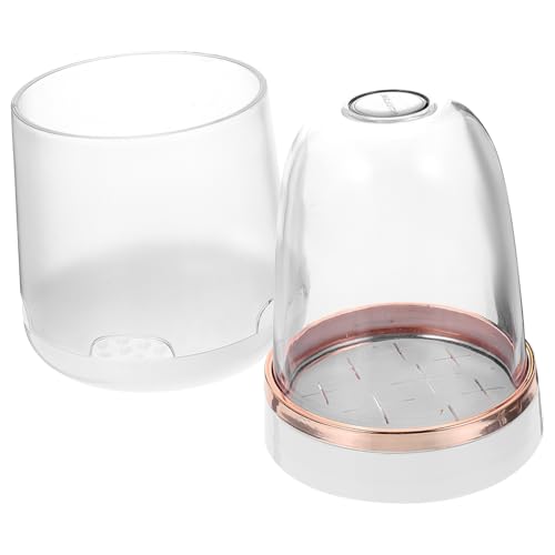 BELLIFFY Makeup Pinsel Organizer Mit Deckel Rundes Aufbewahrungsbehälter Für Kosmetikpinsel Eyeliner Und Make-up Tools Staubschutz Pearl Für Schreibtisch Oder Kosmetiktisch von BELLIFFY