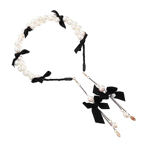 BELLIFFY Stirnband Haarband Lotus Teelichthalter Haarschmuck Aus Strass Modische Stirnbänder Strass-kopfschmuck Hochzeitskopfschmuck Haarstirnbänder Haarschmuck Für Die Hochzeit Perle Black von BELLIFFY