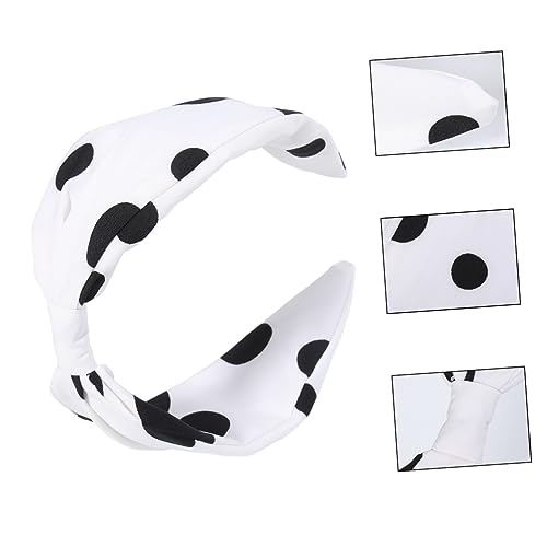 BELLIFFY Knot Headband Mit Punkten Elastisches Haarband Für Frauen Und Mädchen Modisches Accessoire Für Alltag Und Besondere Anlässe Schwarz Mit Weißen Punkten von BELLIFFY