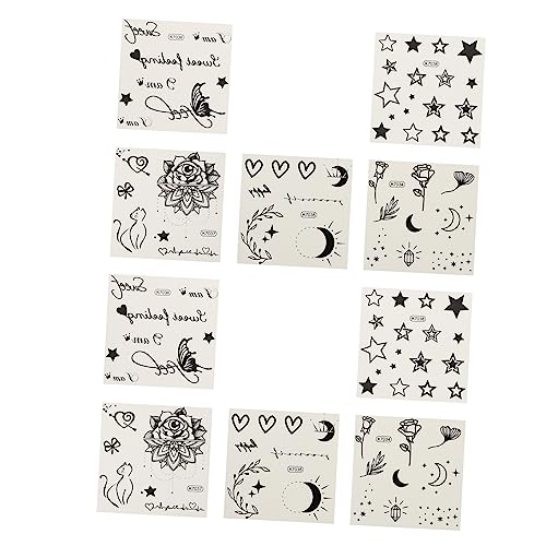BELLIFFY Temporäre Tattoos 10 Stück Aufkleber Aufkleber Für Arme Gesicht Hände Attraktives Design von BELLIFFY