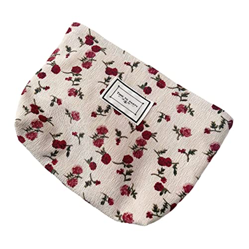 BELLIFFY Portable Kosmetiktasche Im Rosendesign Praktische Tragbare Aufbewahrung Für Damen Für Make-up Toilettenartikel Und Reisen Langlebig Und Kompakt von BELLIFFY