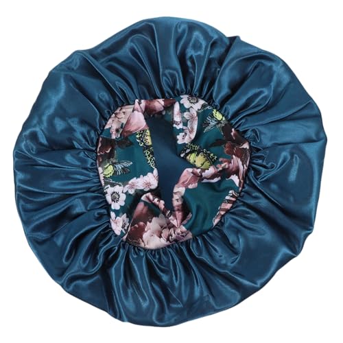 BELLIFFY Seidenhaube Schlafmütze Satinhaube Für Damen Haarhaube Für Lockiges Haar Nachtschlafmütze Breites Elastisches Band von BELLIFFY