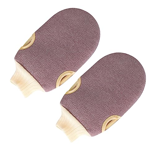 BELLIFFY 2stücke Exfolierende Duschhandschuhe Aus Universelle Badetücher Für Männer Und Frauen Effektive Massage Und Peeling-hautpflege Kaffeefarben von BELLIFFY