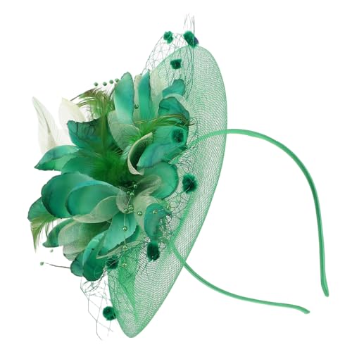 BELLIFFY Vintage Braut Mesh Fascinator mit Perlen und Federn Eleganter Haarschmuck für Hochzeiten Partys und Aufführungen Leichter Polyester Clip für Sicheren Vielseitige Kopfbedeckung für von BELLIFFY