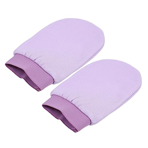 BELLIFFY Violette Badehandschuhe Für Damen Doppelseitige Badetücher Starke Reinigungskraft Und Peeling von BELLIFFY