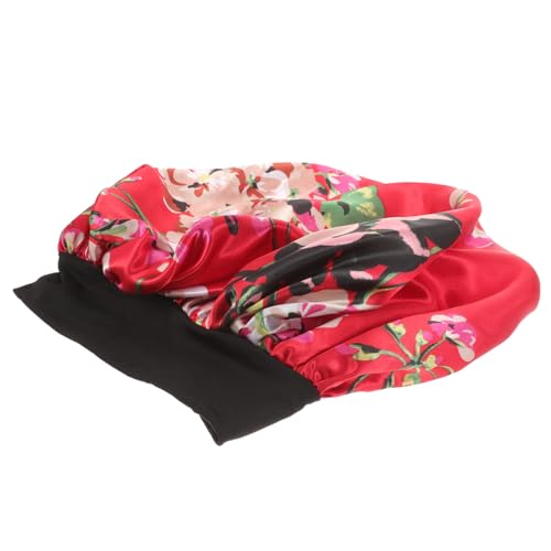 BELLIFFY Breathable Elastic Shower Cap Für Damen Weiche Runde Wasserdichte Duschhaube Rotwein Für Schlaf Und Pflege Passt Für Kopfgrößen von BELLIFFY