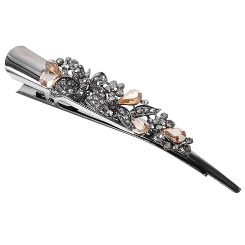 BELLIFFY Retro Alligator Clip Haarspange Mit Strass Große Dekorative Haarklammer Für Damen Für Dickes Und Dünnes Haar Eleganter Vintage-stil Champagnerfarbe von BELLIFFY