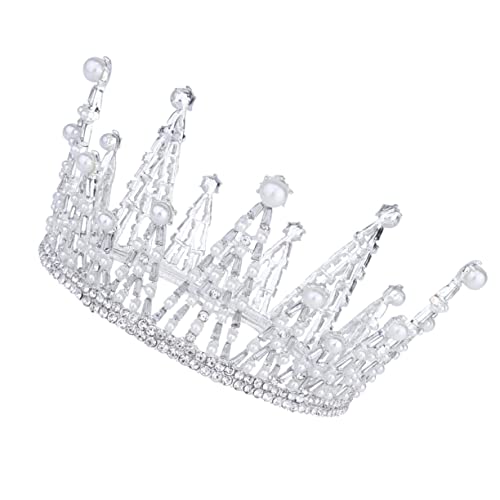 BELLIFFY Königin Krone Dekoration Geburtstag Krone Juwelenbesetzte Königinnenkrone Für Hochzeit Brautschmuck Leicht Tragbar von BELLIFFY