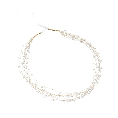 BELLIFFY Perlenstirnband Hochzeit Brautkopfschmuck Mit Perlen Haarschmuck Für Frauen Schlichtes Stirnband Mit Perlenverzierung von BELLIFFY
