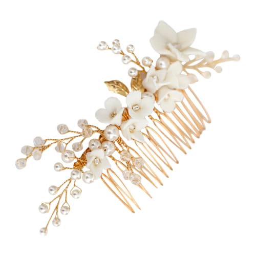 BELLIFFY Haarkamm Für Die Braut Weiße Kristalllegierung Modische Kopfbedeckung Für Die Hochzeit Elegantes Haar-accessoire Für Frauen von BELLIFFY