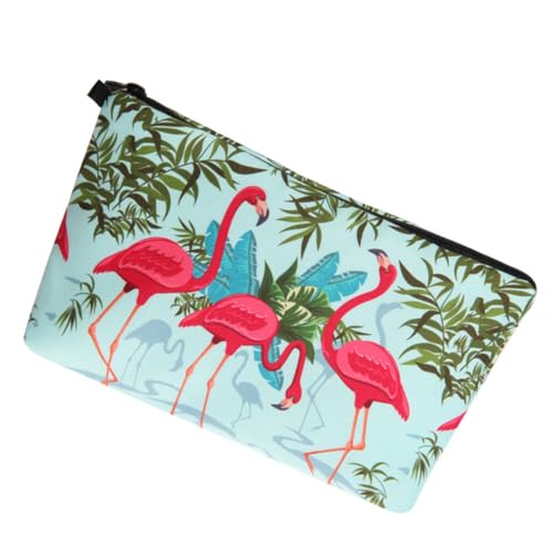 BELLIFFY Flamingo Kosmetiktasche Kulturbeutel Mit Viel Stauraum Tragbare Make-up-Tasche Für Reisen Make-up-Organizer-Tasche Für Damen Süße Dekorative Aufbewahrungstasche von BELLIFFY