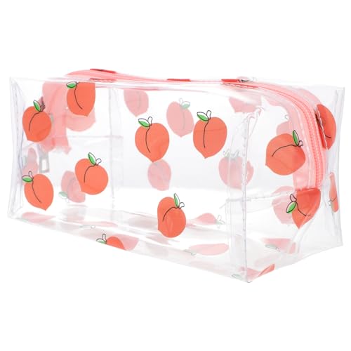 BELLIFFY wasserdichte Kosmetiktasche Aus Transparente Reise Und Kulturbeutel Mit Großem Stauraum Für Make-up Und Toilettenartikel Für Damen Und Herren Cartoon-Design Viele Pfirsiche von BELLIFFY