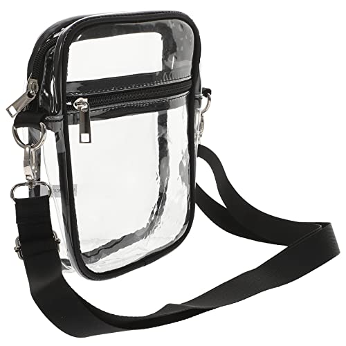 BELLIFFY Klarer PVC Crossbody Bag Für Frauen Verstellbare Schultertasche Mit Reißverschluss Transparent Ideal Für Konzerte Und Sportveranstaltungen Kosmetiktasche Mittlerer Größe von BELLIFFY