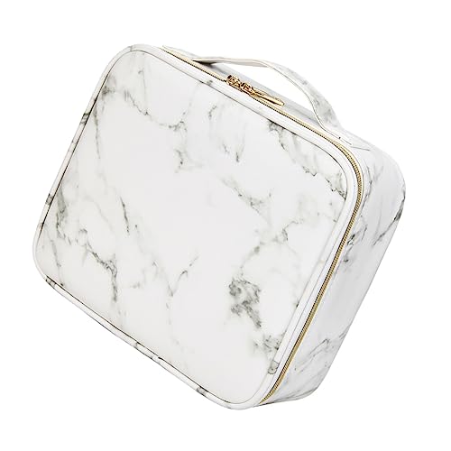 BELLIFFY wasserdichte Kosmetiktasche Tragbare Make-up-Tasche Kulturtasche Aus Pu-Leder Und Polyester Transparente Organizer-Tasche Mit Robustem Reißverschluss Für Reisen Übernachtungen von BELLIFFY