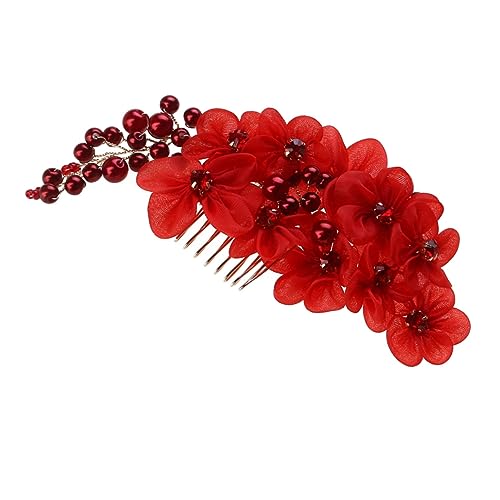 BELLIFFY Blumen Haarschmuck Kamm Mit Perlen Für Damen Hochzeit Braut-haarnadel Satz Blume von BELLIFFY