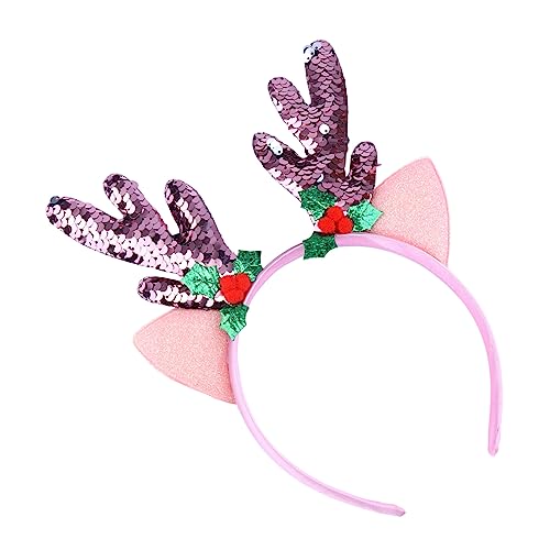 BELLIFFY Geweih-ohr-stirnband Elch-haarband Weihnachts-kopfbedeckung Mit Pailletten Party-performance-zubehör Zufällige Farbe von BELLIFFY