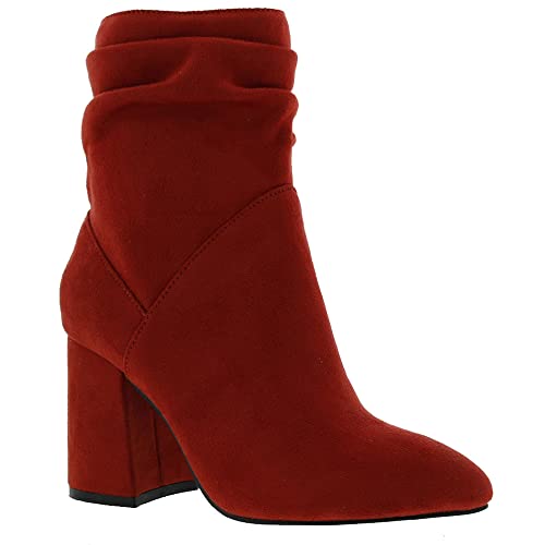 Bellini Carson Damen Slouched Boot mit Reißverschluss, Rotes Microsuede, 38 EU Bellini Carson Damen Slouched Boot mit Reißverschluss, Rotes Microsuede, 38 EU von BELLINI
