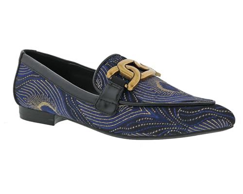 Bellini Felix Damen Classic Slip on Comfort Flat, Marineblau-Gold-Kombination, 43 EU von BELLINI
