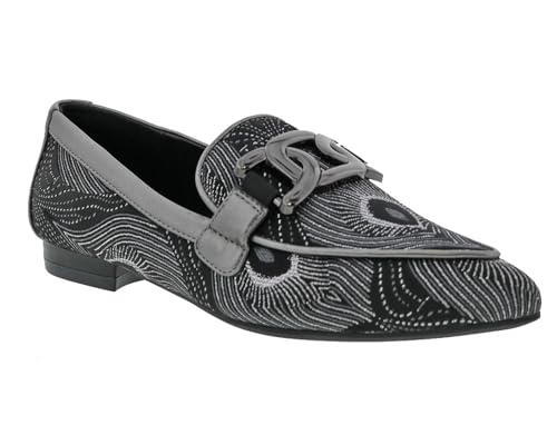Bellini Felix Damen Classic Slip on Comfort Flat, Schwarz-Silber-Kombi, 44.5 EU von BELLINI