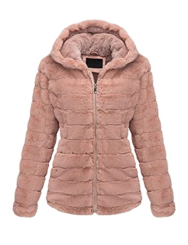 BELLIVERA Damen Kunstpelz Zotteliger Mantel Herbst Winter Warme Mode Lange Ärmel Reißverschluss Kurz Kapuze Jacke 1801 Rosa L BELLIVERA Damen Kunstpelz Zotteliger Mantel Herbst Winter Warme Mode Lange Ärmel Reißverschluss Kurz Kapuze Jacke 1801 Rosa L von BELLIVERA
