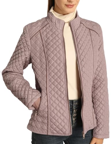 BELLIVERA Leichte Damen Pufferjacke mit Rautensteppung, wattierter Frühlings und Wintermantel 087 Rosa L von BELLIVERA