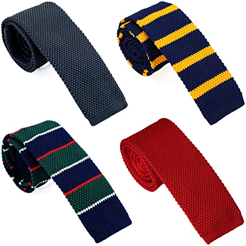 Belluno Skinny Knit NeckTies for Men, 4-PAK 2.2" Flat-end Smart Sock Ties Belluno Skinny Knit NeckTies for Men, 4-PAK 2.2" Flat-end Smart Sock Ties von BELLUNO