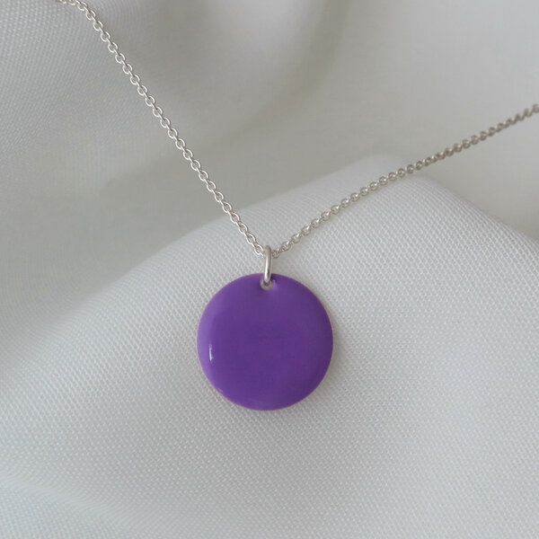 BELLYBIRD Jewellery Halskette - emailliertes Plättchen, Anhänger aus Silber mit Emaille von BELLYBIRD Jewellery