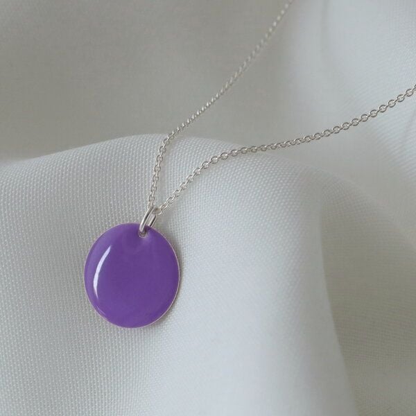 BELLYBIRD Jewellery Halskette - emailliertes Plättchen, Anhänger aus Silber mit Emaille von BELLYBIRD Jewellery