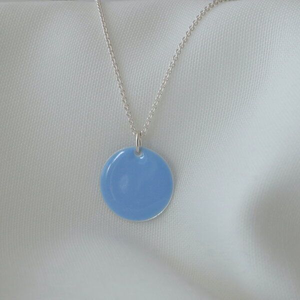 BELLYBIRD Jewellery Halskette - emailliertes Plättchen, Anhänger aus Silber mit Emaille von BELLYBIRD Jewellery