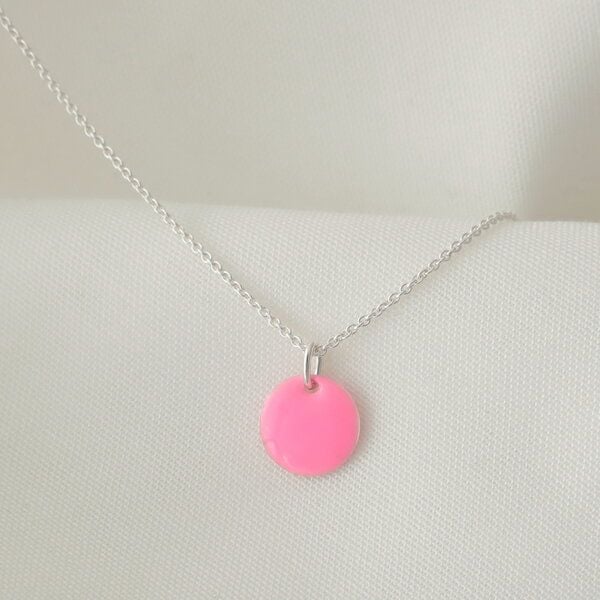 BELLYBIRD Jewellery Halskette - emailliertes Plättchen, Anhänger aus Silber mit Emaille von BELLYBIRD Jewellery