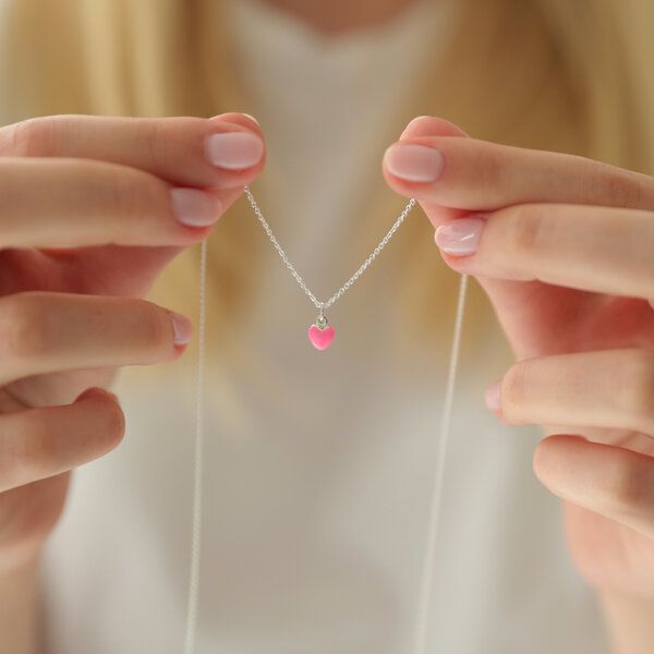 BELLYBIRD Jewellery Halskette - kleines Herz, Anhänger/ Silber/ Silber emailliert von BELLYBIRD Jewellery