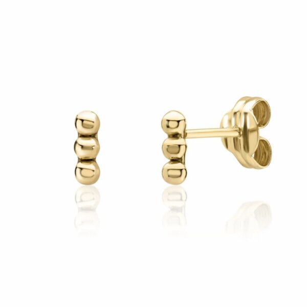 BELLYBIRD Jewellery OHRSTECKER - 3 kleine goldene Kugeln, 375 Gold von BELLYBIRD Jewellery
