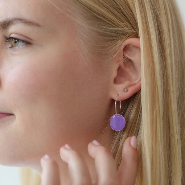 BELLYBIRD Jewellery Ohrringe - emailliertes Plättchen, Anhänger aus Silber mit Emaille von BELLYBIRD Jewellery