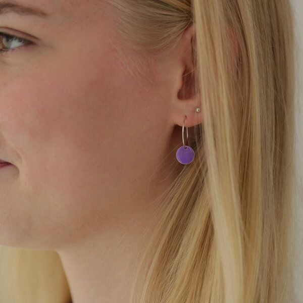 BELLYBIRD Jewellery Ohrringe - emailliertes Plättchen, Anhänger aus Silber mit Emaille von BELLYBIRD Jewellery