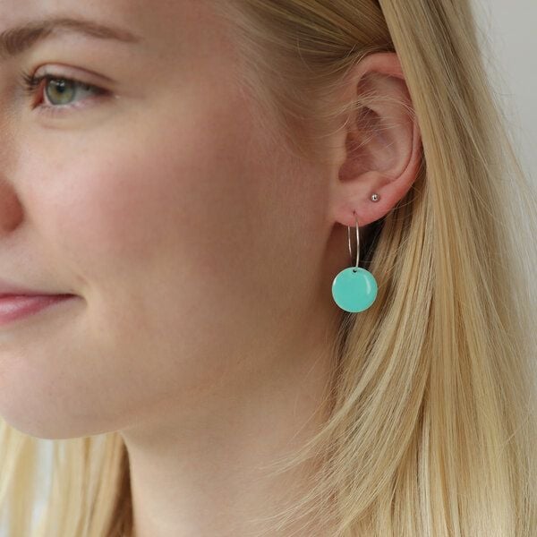 BELLYBIRD Jewellery Ohrringe - emailliertes Plättchen, Anhänger aus Silber mit Emaille von BELLYBIRD Jewellery