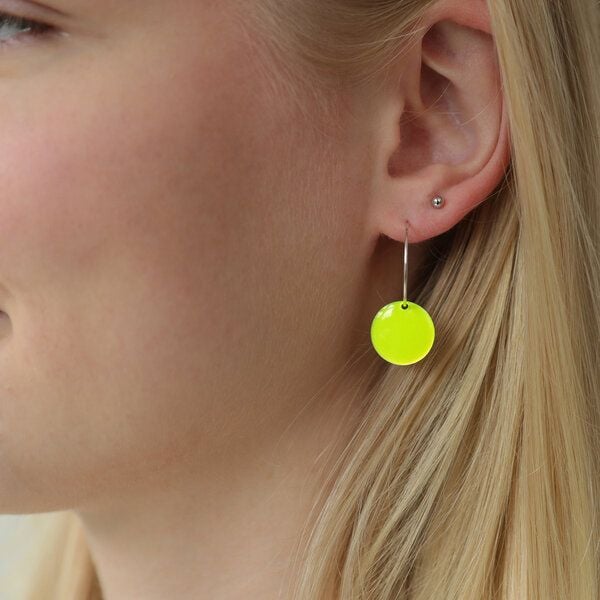 BELLYBIRD Jewellery Ohrringe - emailliertes Plättchen, Anhänger aus Silber mit Emaille von BELLYBIRD Jewellery