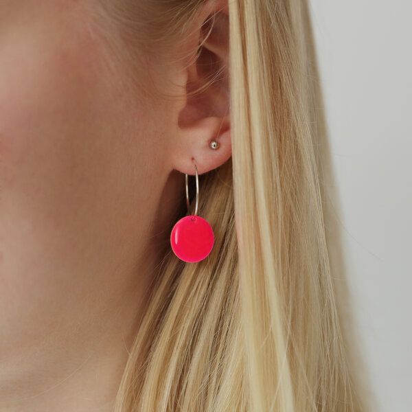 BELLYBIRD Jewellery Ohrringe - emailliertes Plättchen, Anhänger aus Silber mit Emaille von BELLYBIRD Jewellery