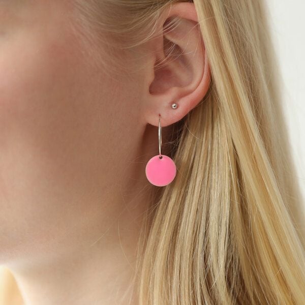 BELLYBIRD Jewellery Ohrringe - emailliertes Plättchen, Anhänger aus Silber mit Emaille von BELLYBIRD Jewellery