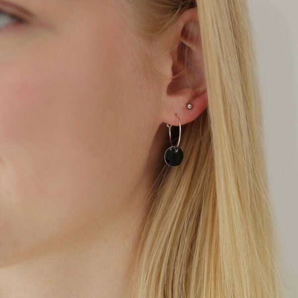 BELLYBIRD Jewellery Ohrringe - emailliertes Plättchen, Anhänger aus Silber mit Emaille von BELLYBIRD Jewellery