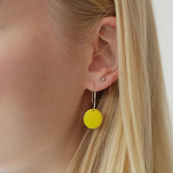 BELLYBIRD Jewellery Ohrringe - emailliertes Plättchen, Anhänger aus Silber mit Emaille von BELLYBIRD Jewellery