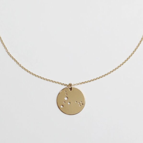 BELLYBIRD Jewellery Sternzeichen Kette, Anhänger 14mm, Silber/ Silber vergoldet von BELLYBIRD Jewellery