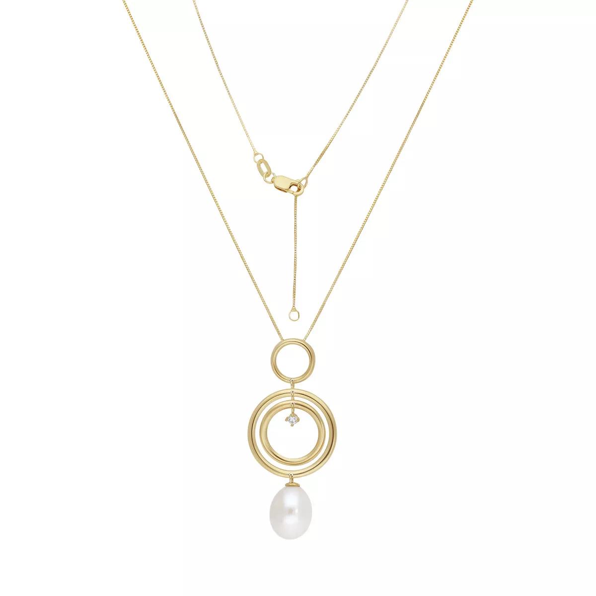 BELORO Halskette - Necklace Pendant Freshwater Pearl Zirconia - Gr. unisize - in Gold - für Damen von BELORO