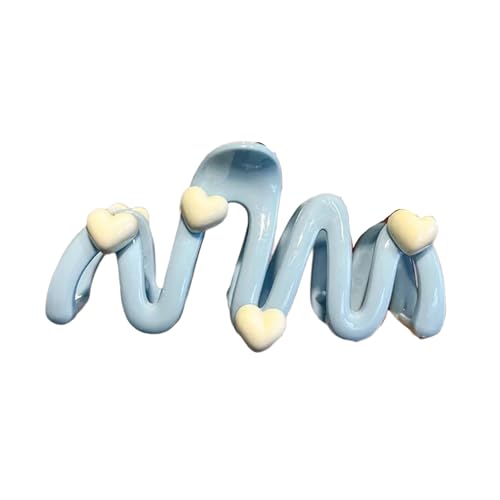 Haarklammer in Herzform, für Damen, süße unregelmäßige Acryl-Haarspange, cremefarben von BELOWSYALER