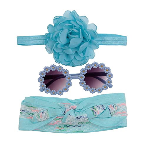 Prinzessinnen-Haarbänder + runde Sonnenbrille für Vorschule, Jungen, Mädchen, Geschenk, Foto-Requisiten, Sonnenblumen-Thema, florales Haarband, Kinder-Stirnbänder für Mädchen von BELOWSYALER