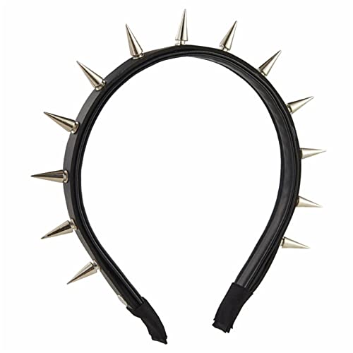 Stirnband Gothic Tiaras Leder Kopfbedeckung Steampunk Rock Stirnband für Herren Punk Stirnband Nieten Stirnband Rock Stirnbänder für Herren von BELOWSYALER