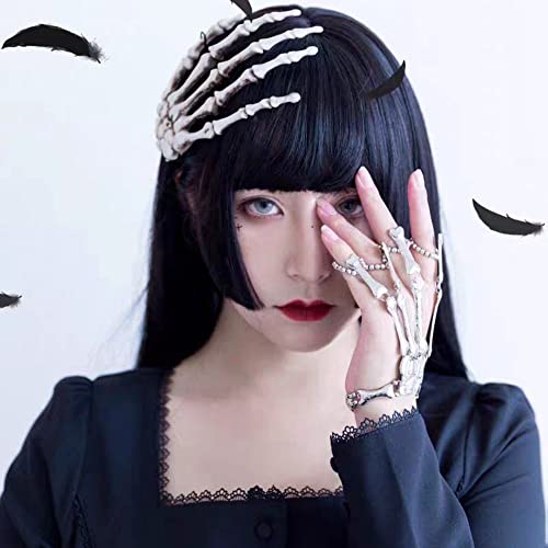 Halloween Skelett Hand Haarspangen Horror Knochen Klaue Clips Haarnadel Halloween Haarschmuck für Frauen Mädchen Zombie Knochen Haarspangen für Cosplay Kostüm Halloween Party Haarschmuck von BELSITA
