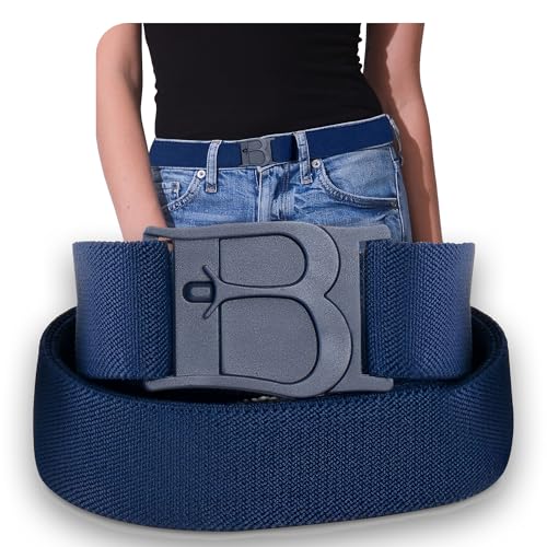 Beltaway Gürtel mit flacher Schnalle, leicht verstellbar, ohne Wölbung - Blau - Mehr Größe (16-4X) von BELTAWAY