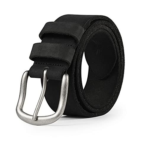BELTER Ledergürtel Herren Gürtel Echter Leder Jeans-Gürtel für Männer,38mm Breite mit Geschenkbox (110cm, Schwarz) von BELTER